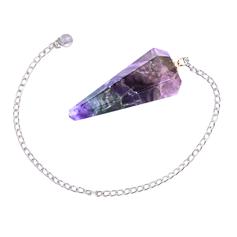 Multi Fluorite Dowsing Crystal Pendulum