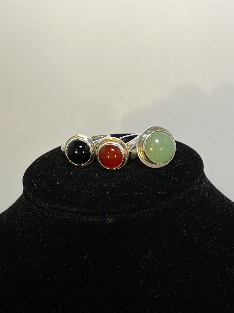 Silver Ring Simple Ring Single Stone Handmade Ring