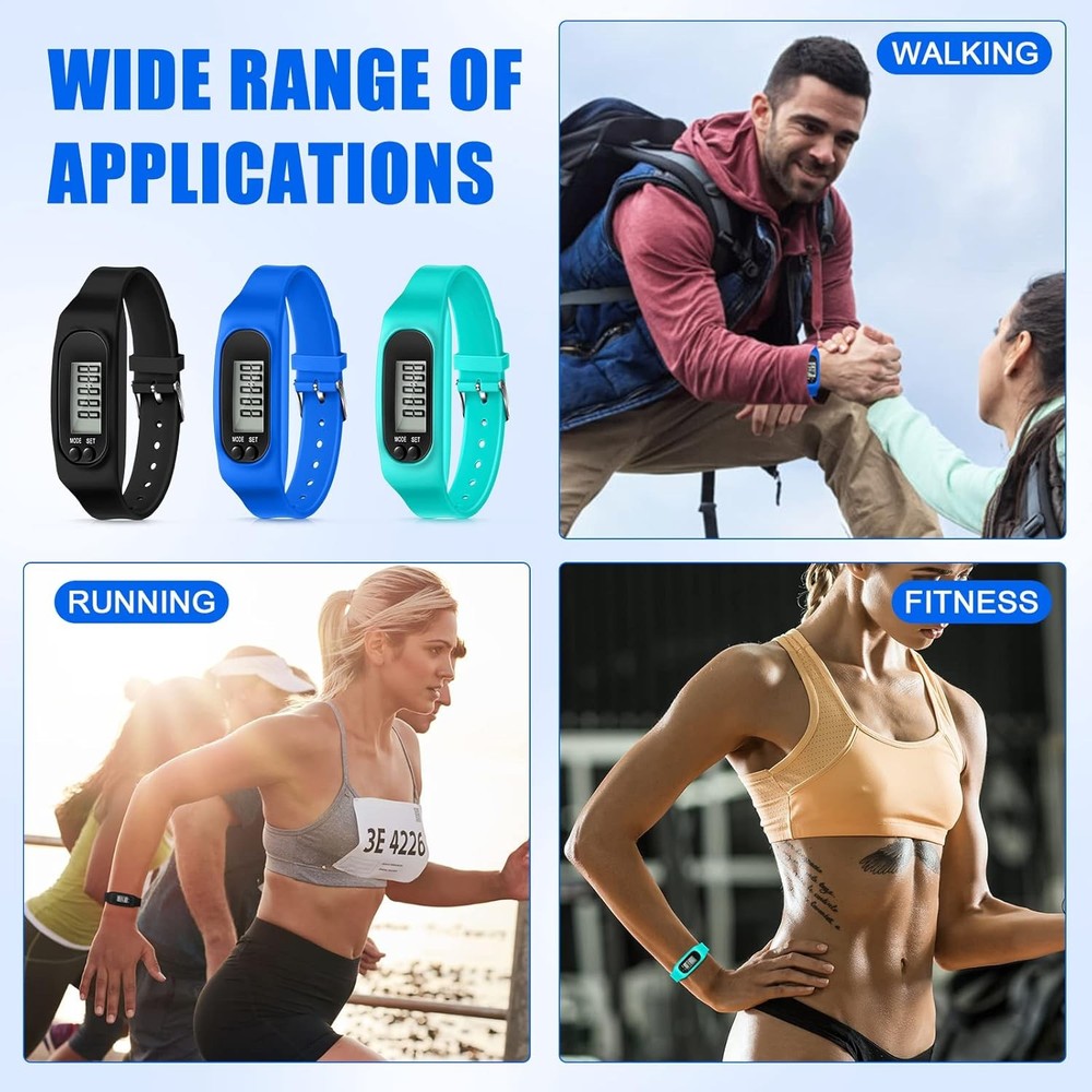 Pedometer Walking Steps & Miles Pedometer Watch Silicone Steps Tracker Running