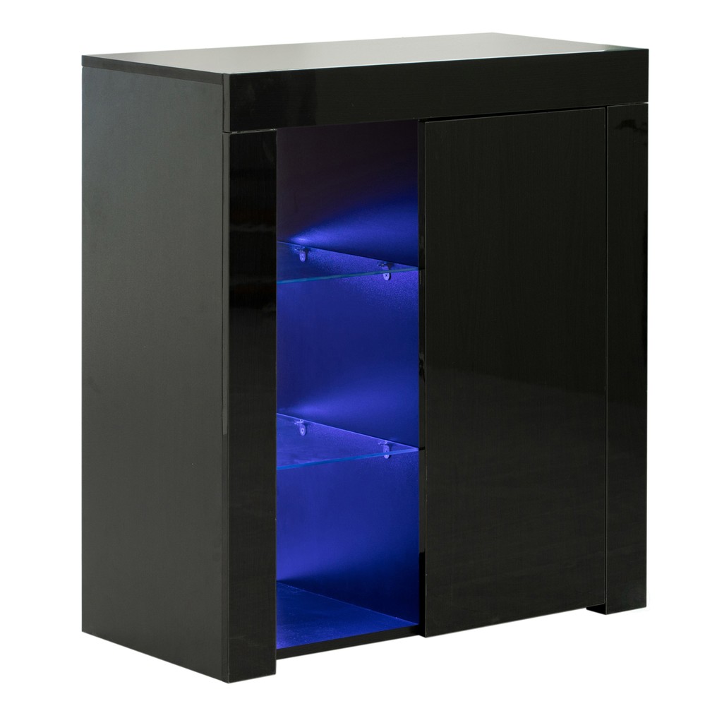 New Basicwise Office or Living Room Side Storage Cabinet with LED