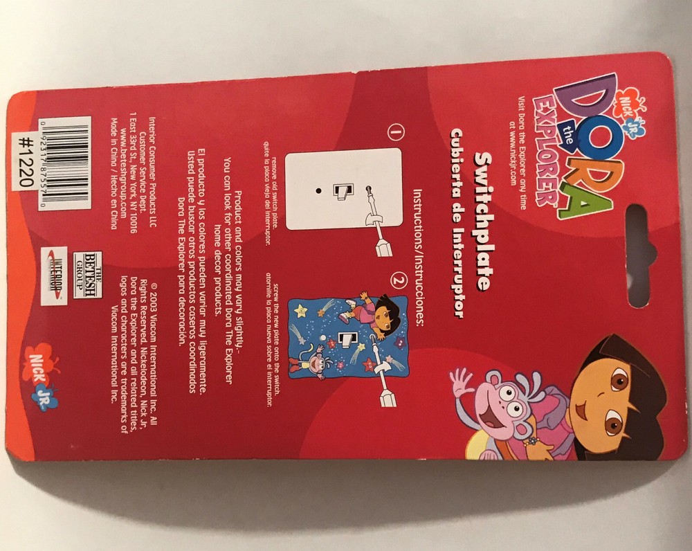 Nick Jr. Dora the Explorer & Monkey Single Light Switch Plate Switchplate Cover