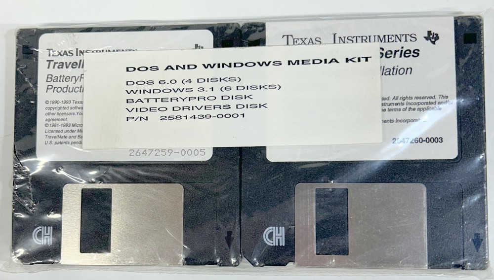 Texas Instruments Traveling Computer Disks (new never used)