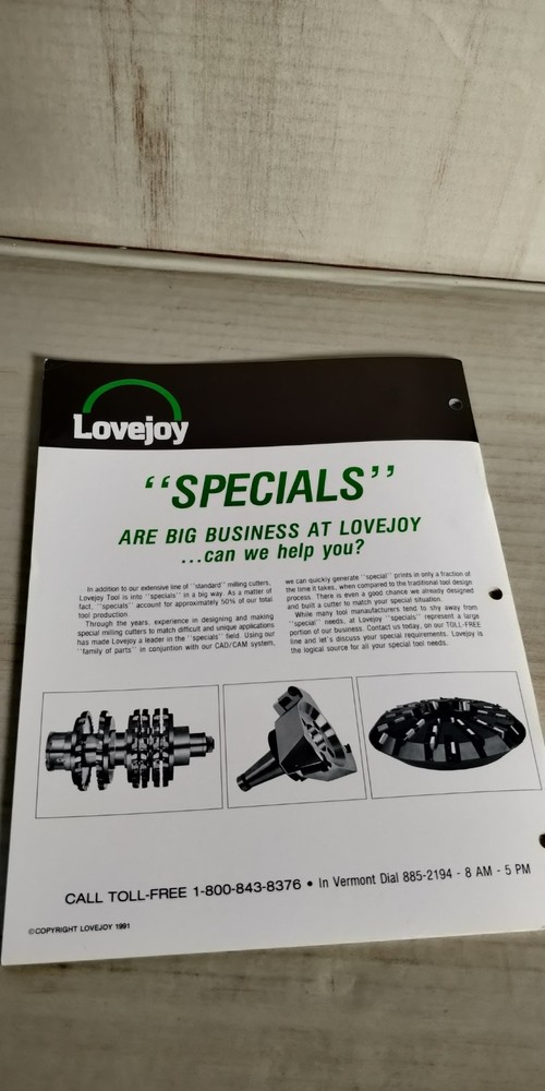 1991 ~ LOVEJOY precision tools catalog Silicon Nitride PCD / CBN C1