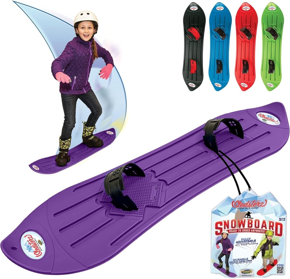 Kids Beginner Snowboard Purple 40" Easy Step-In Bindings Winter Fun