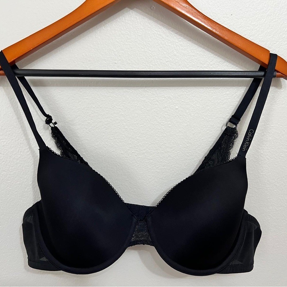 Calvin Klein Midnight Black Lace Accent Bra