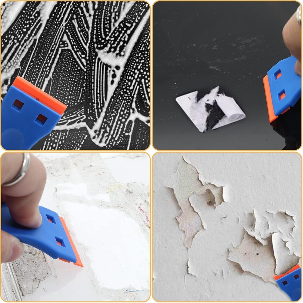 100pcs Plastic Razor Blades, Double Edged Plastic Scraper Blades Replacement for