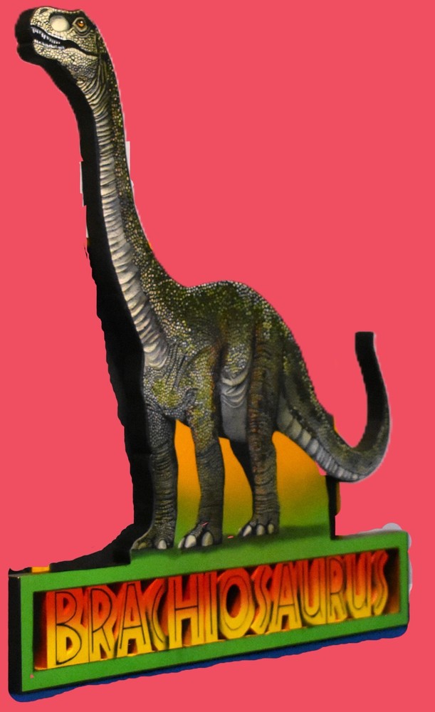 Brachiosaurus Dinosaur 3D Hand Crafted Wooden Wall Hanging Artwork