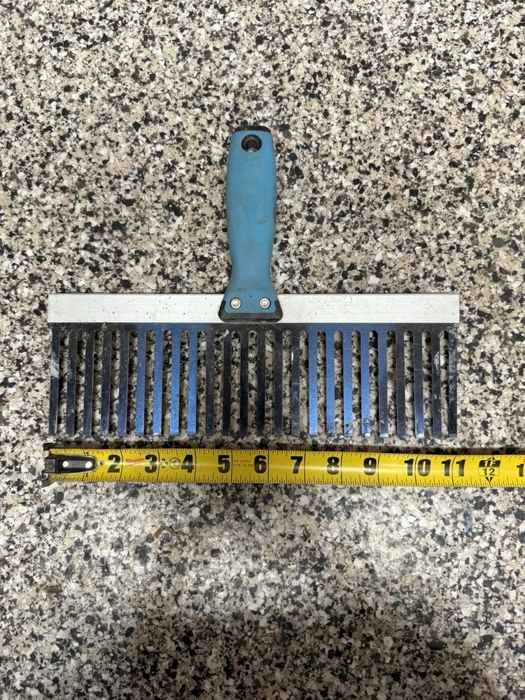 OX Tools Concrete/ Stucco Scratch Rake 12 Inch Blade Blue Handle