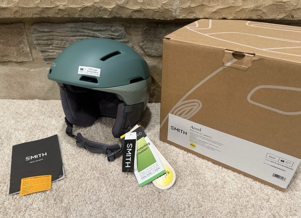 Smith Accel MIPS Ski/Snowboard Helmet - Matte Cactus Green. Medium