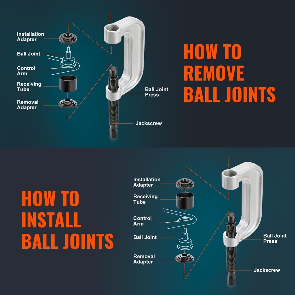 21Pcs Auto Repair Service Removal Ball Joint Press Tool Kit & Master Adapter Set