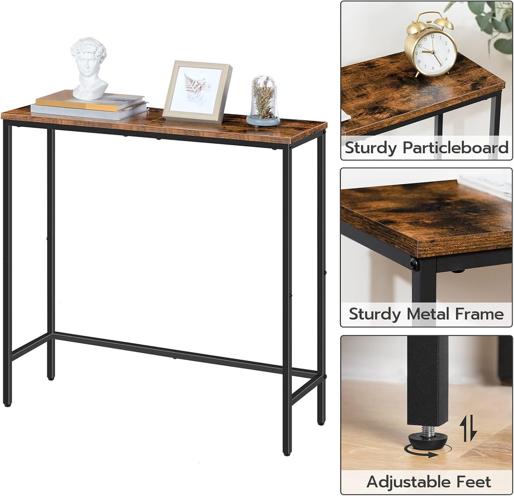 Narrow Console Table, 29.5" Small Entryway Table, Thin Sofa Table, Side Table, D