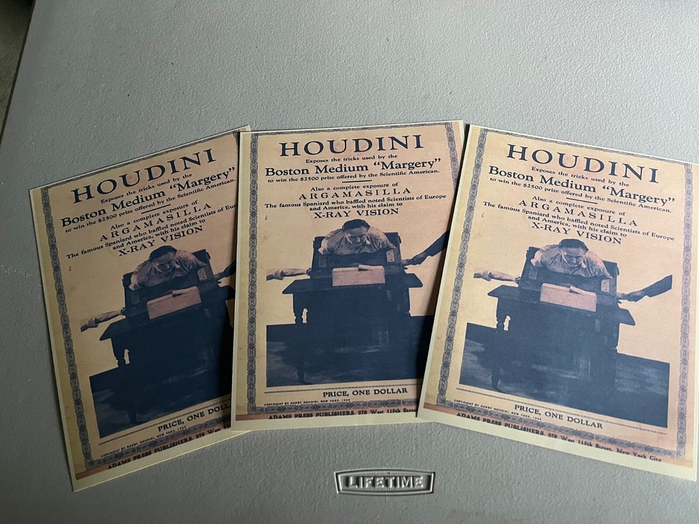 Houdini Exposes Boston Medium Margery, Reprint Adv Broadside