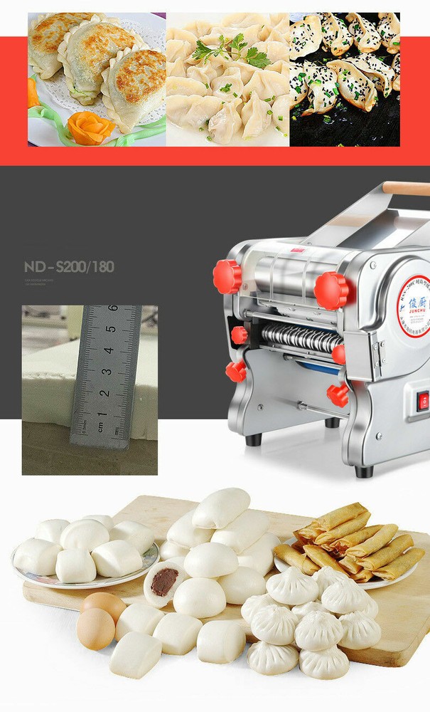 Electric Pasta Maker Noodle Machine Dumpling Skin Roller Noodle Width 2/6mm