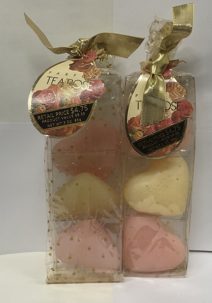 X2 The Perfumer's Workshop Rosetherapy Tea Rose Perfumed Bath Soap 3 oz Heart's