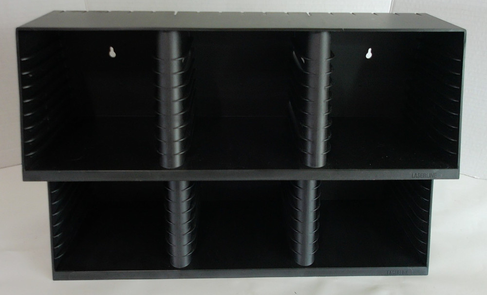Vtg 60 CD 2 PC Slide Together Tabletop Wall Mount Media Storage Holders 30X2