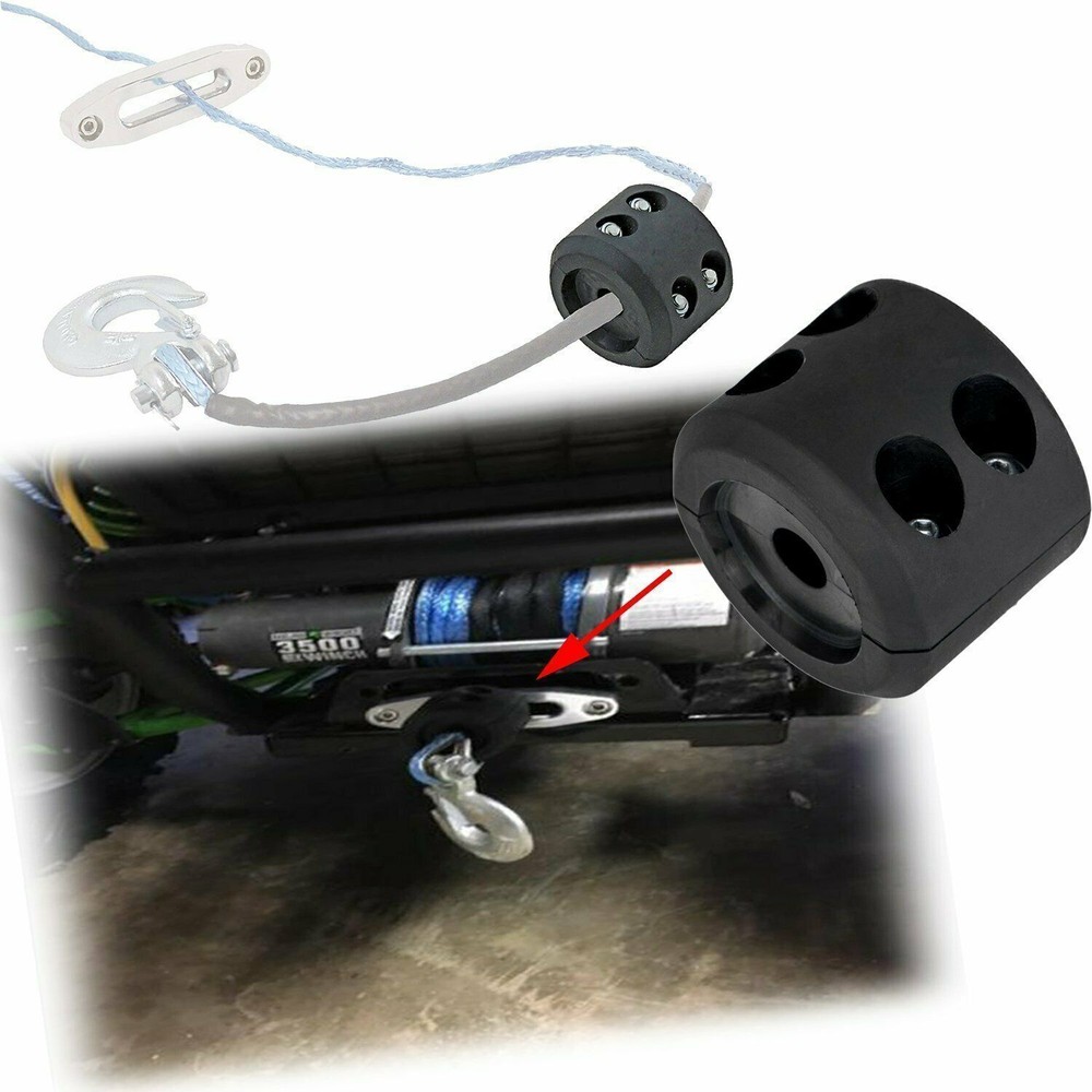 ATV UTV Winch Stopper Rubber Heavy Duty Cable Line Saver Waterproof Rope Hook