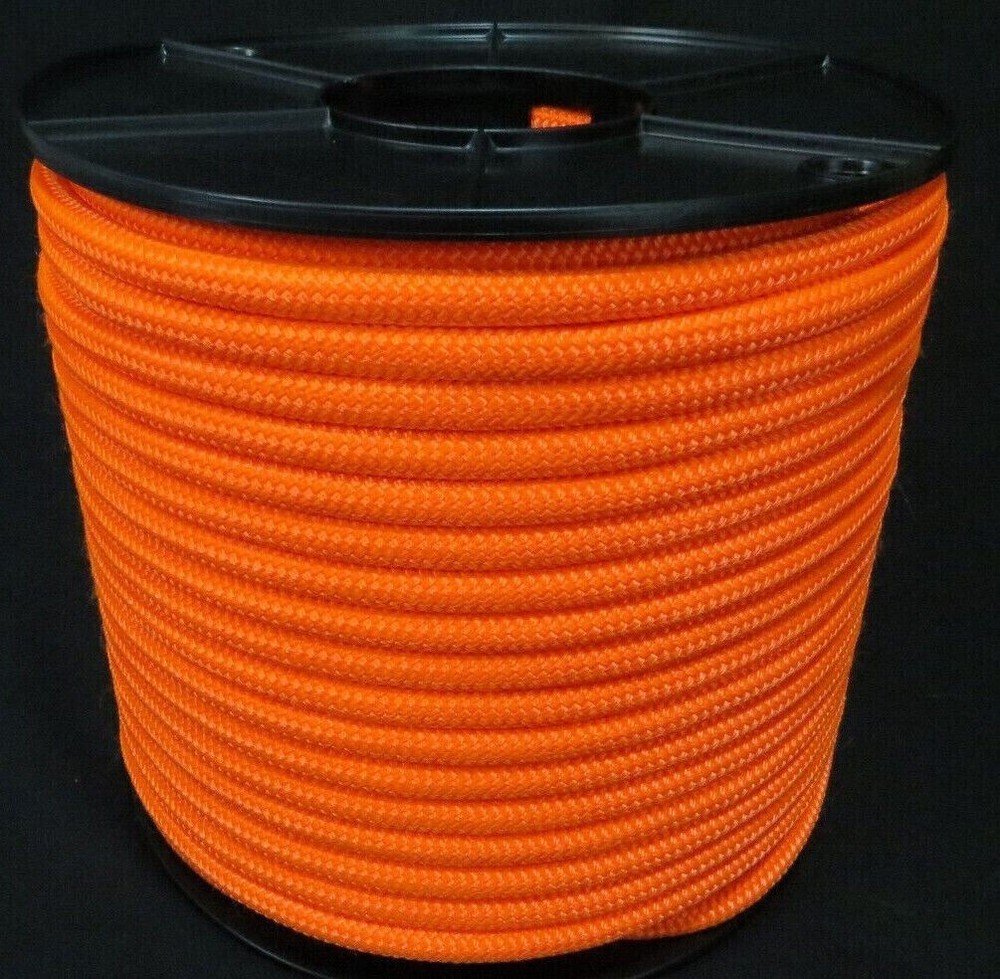 16mm 50m Polyester Rope Double Braid Arborist Lowering Tree Hi Visibility Fluro