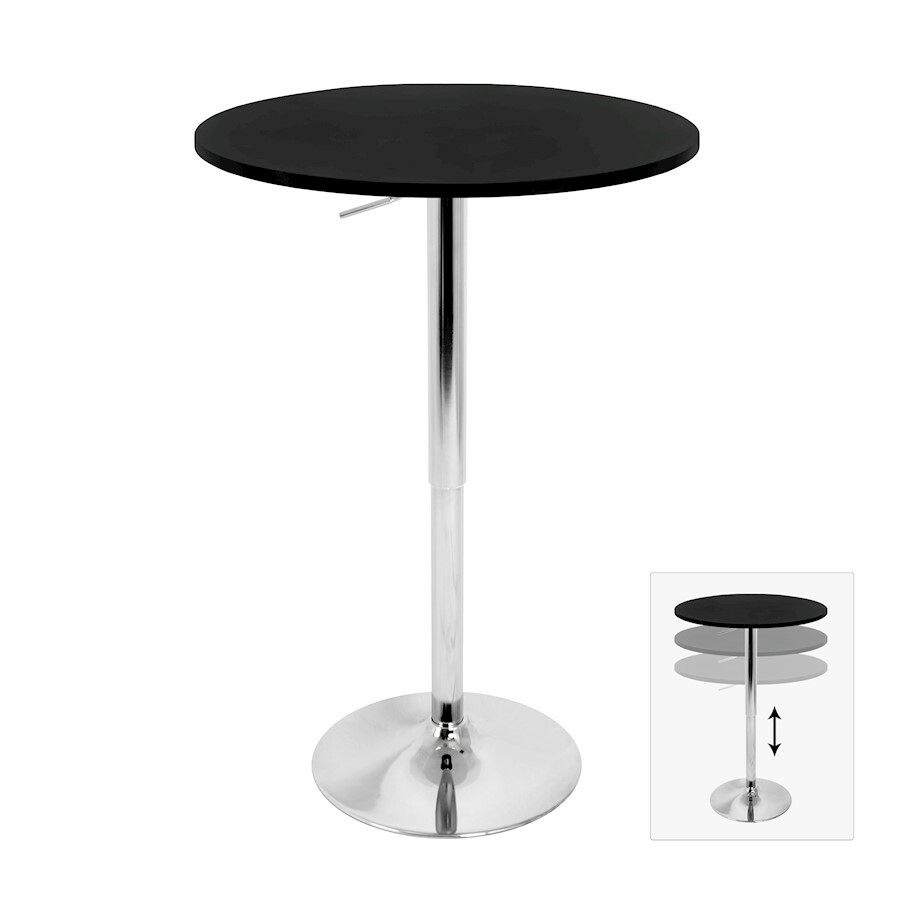 LumiSource Adjustable Bar Table, Black - BT-ADJ23TWBK