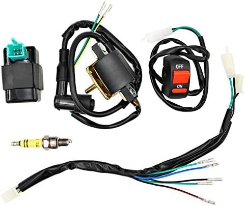 Wiring Loom Magneto Ignition Coil CDI Kill Switch Spark Plug Kits 50cc-140cc
