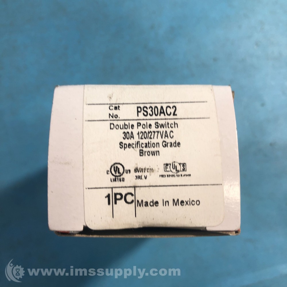 Pass & Seymour PS30AC2 Brown 2 Pole Toggle Switch FNFP