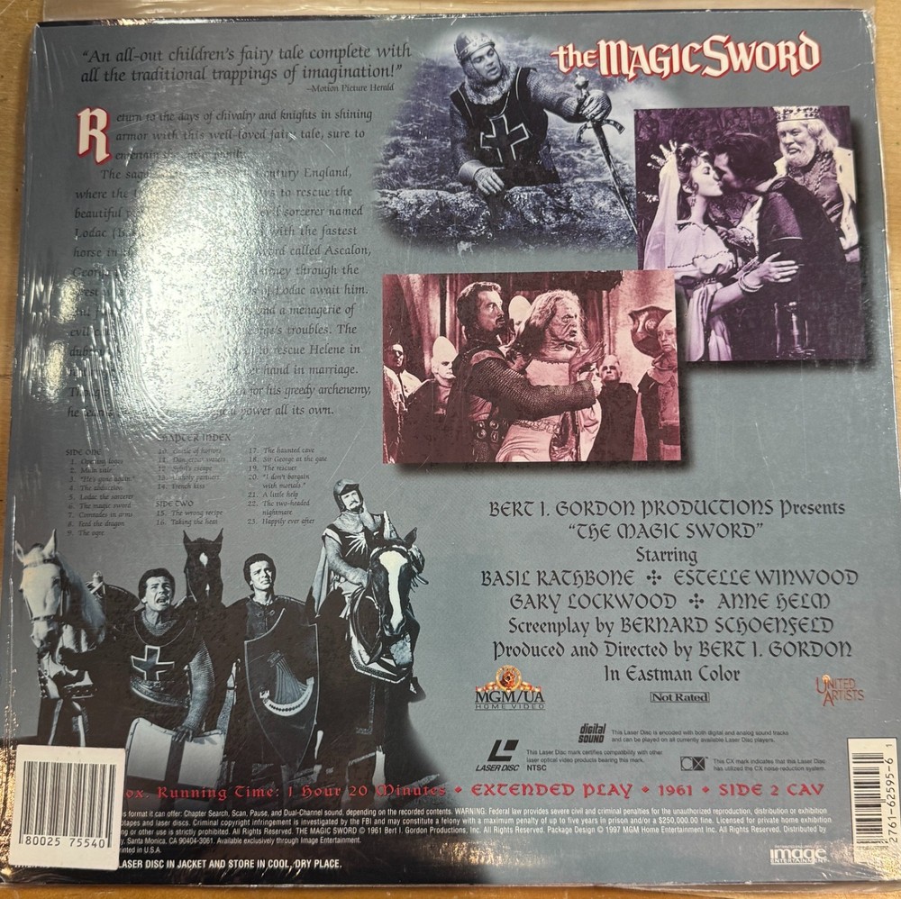 The Magic Sword (LD 1961) - Action & Adventure NTSC