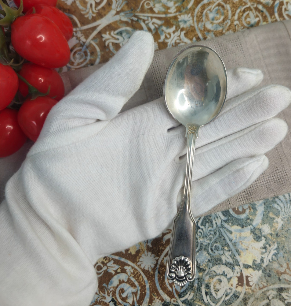 Frank Smith Fiddle Shell Auden Round Bowl Bouillon Spoon 5 ⅝" Silverware
