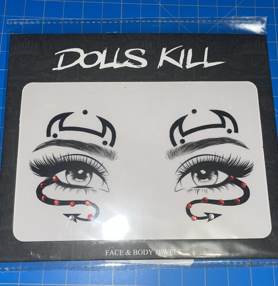 Dolls Kill Face Jewels Black Devil Tail