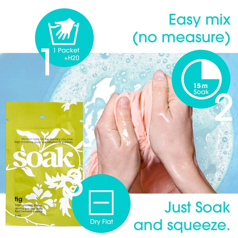Soak Laundry Detergent Sample Pack Assorted Scents 8 Single Use 5ml Samples