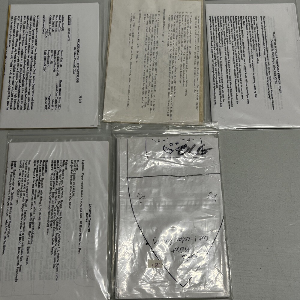 Lot of 5 Various Christmas Crafting Patterns See Description