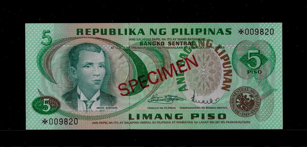 PHILIPPINES | 5 Piso | 1978 | SPECIMEN | P-160s1 | UNC