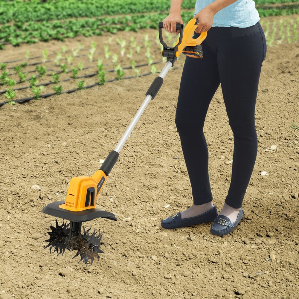 Handheld Cordless Tilling Machine Battery Powered Garden Micro Tiller Machine