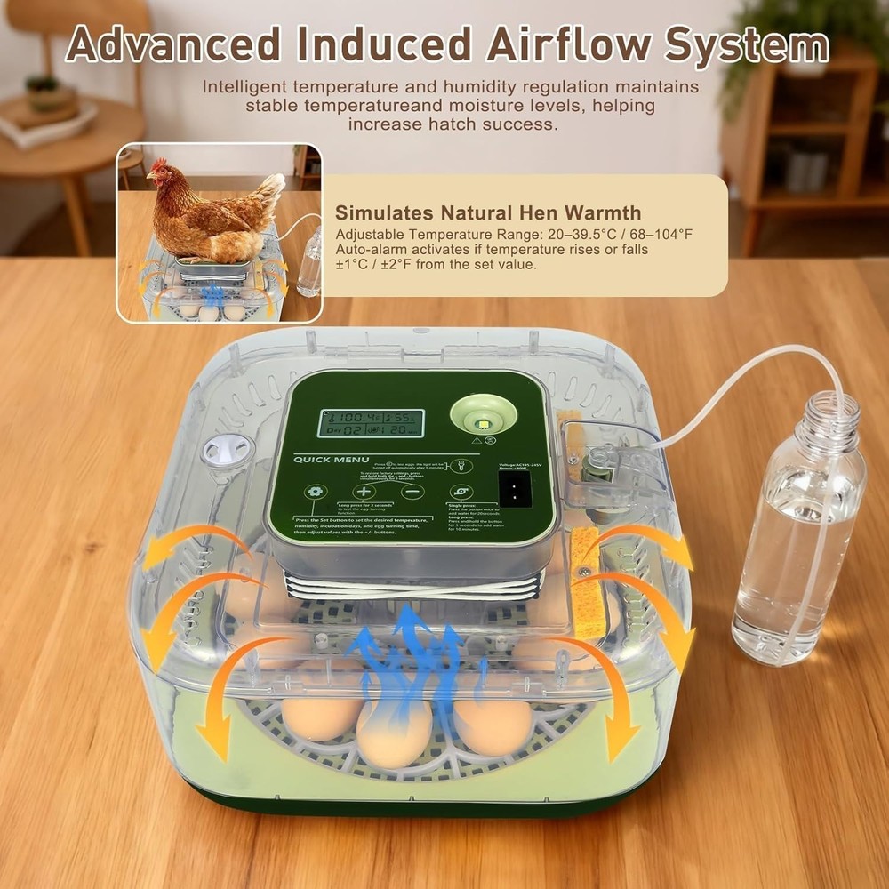 Series IV - 12 Egg Fully Automatic Incubator, Low Maintenance, Intelligent Se...