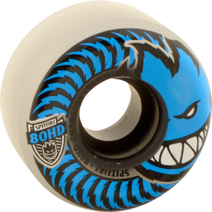 54mm Spitfire Wheels Charger Conical Full 80HD Clear/Blue