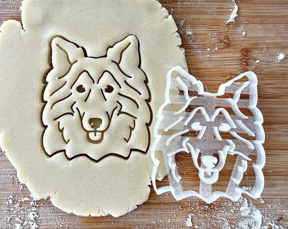 Collie Cookie Cutter, Dog Portrait Cookie Cutter