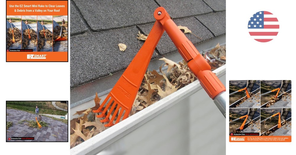 Mini Gutter Cleaning Rake – Efficiently Remove Leaves Without Climbing Ladders