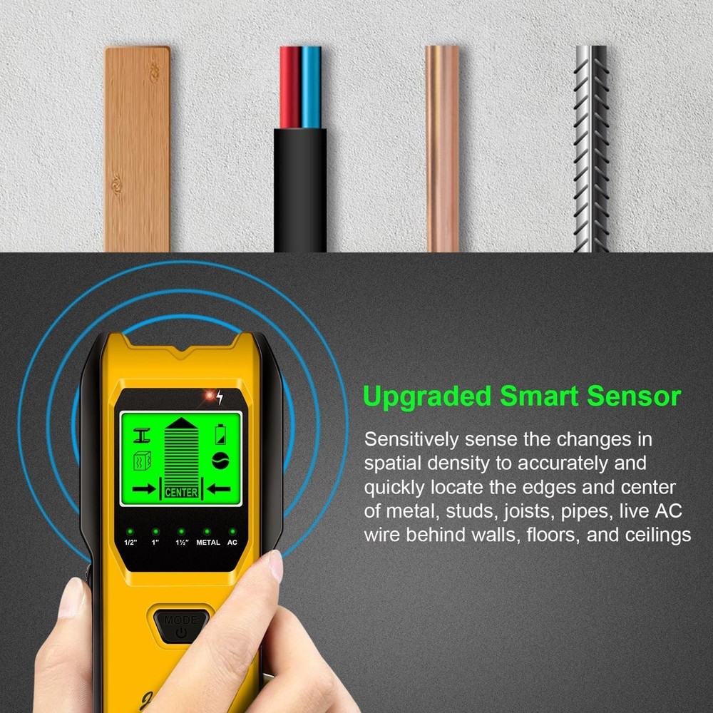 High-Precision Stud Finder with Smart Sensors and Ergonomic Grip for Easy Use