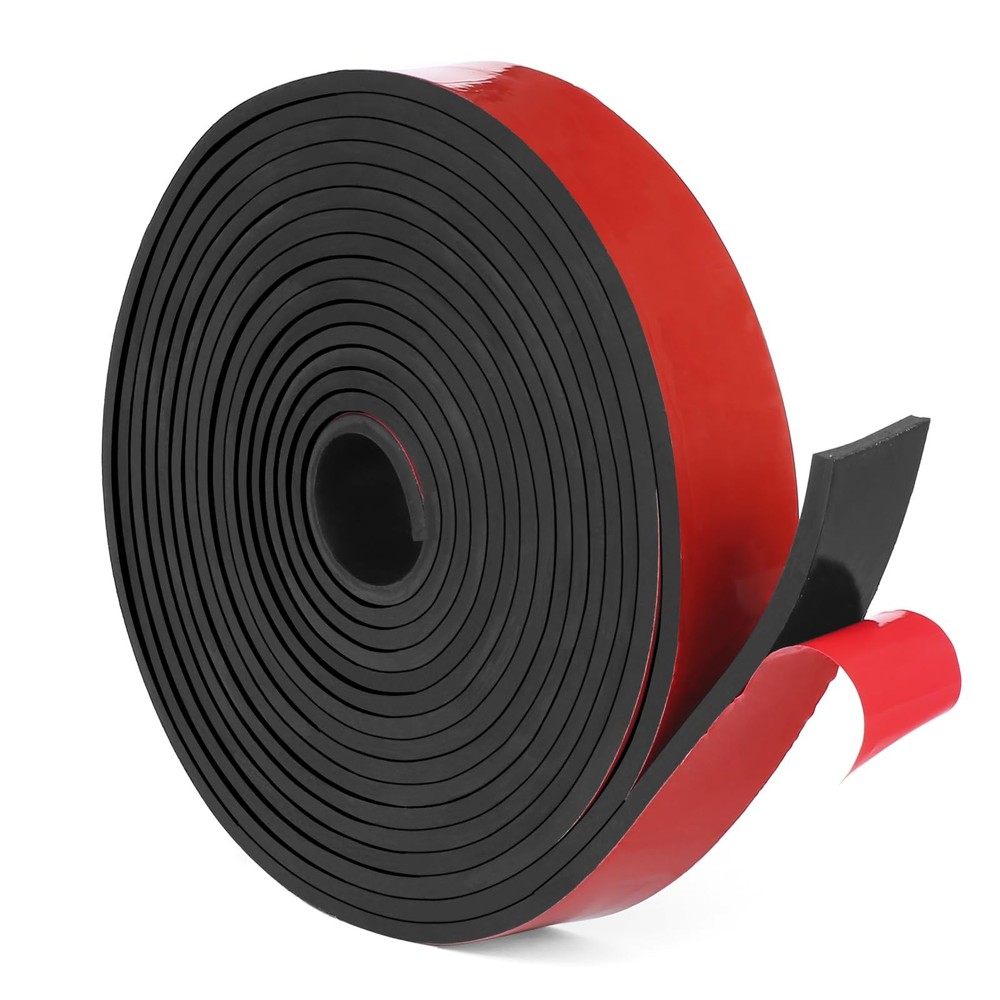 Adhesive Solid Rubber Strips, 1.5" Wide x 1/16" Thick x 180" Long Self Stick ...