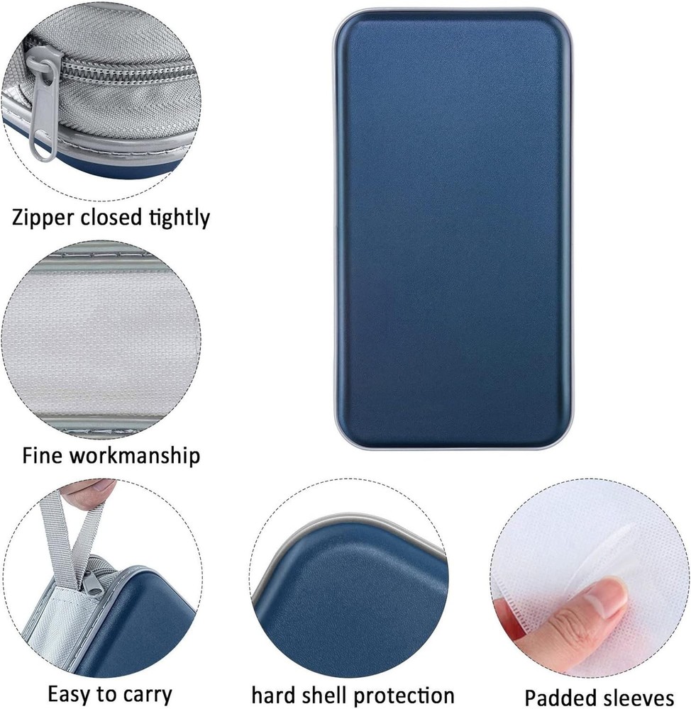 CD Case Holder, 80 Capacity CD/DVD Holders Wallet Hard Plastic Dark Blue