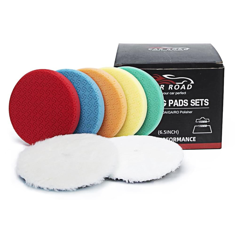 6" Buffing Polishing Pads,7Pcs 6.5 lnch Backing Plate,Compound Buffing Sponge...