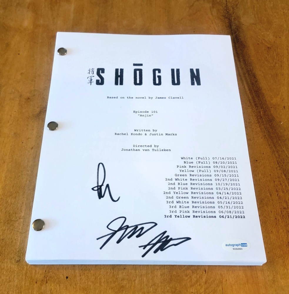 Justin Marks Rachel Kondo Signed Shogun Pilot Episode Script 63 Pages ACOA COA