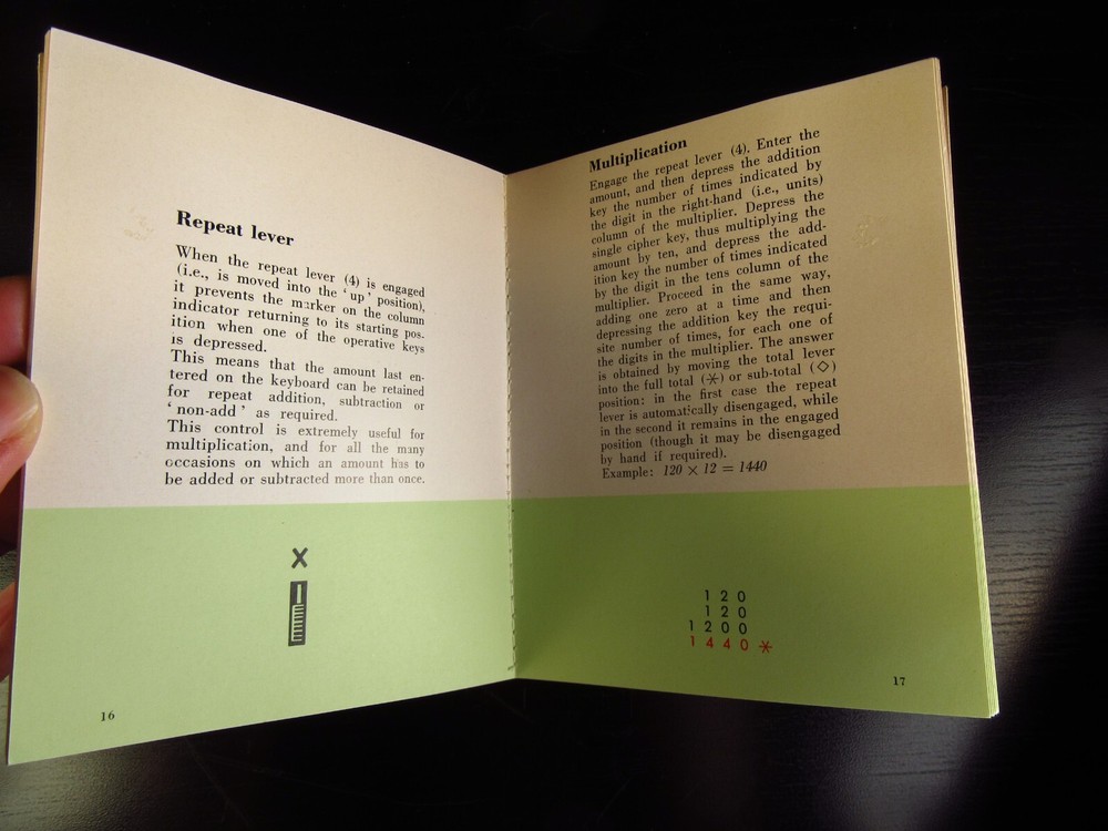 Vintage Underwood Olivetti Quanta Adding Machine Instruction Manual