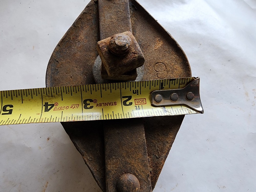 Vintage Steel Rope Double Pulley with Hook Rustic Decor