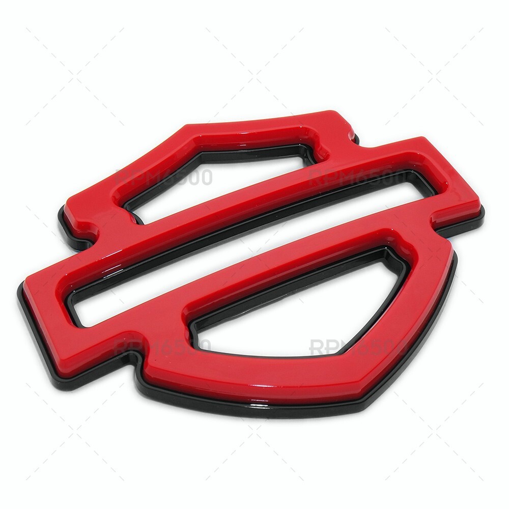 Harley CVO Custom Tank Logo Emblems, Gloss Red & Black Double Layer (set of 2)
