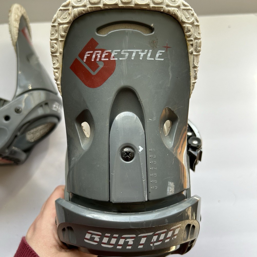 Burton Men's Medium Freestyle Snowboard Bindings Gray White READ