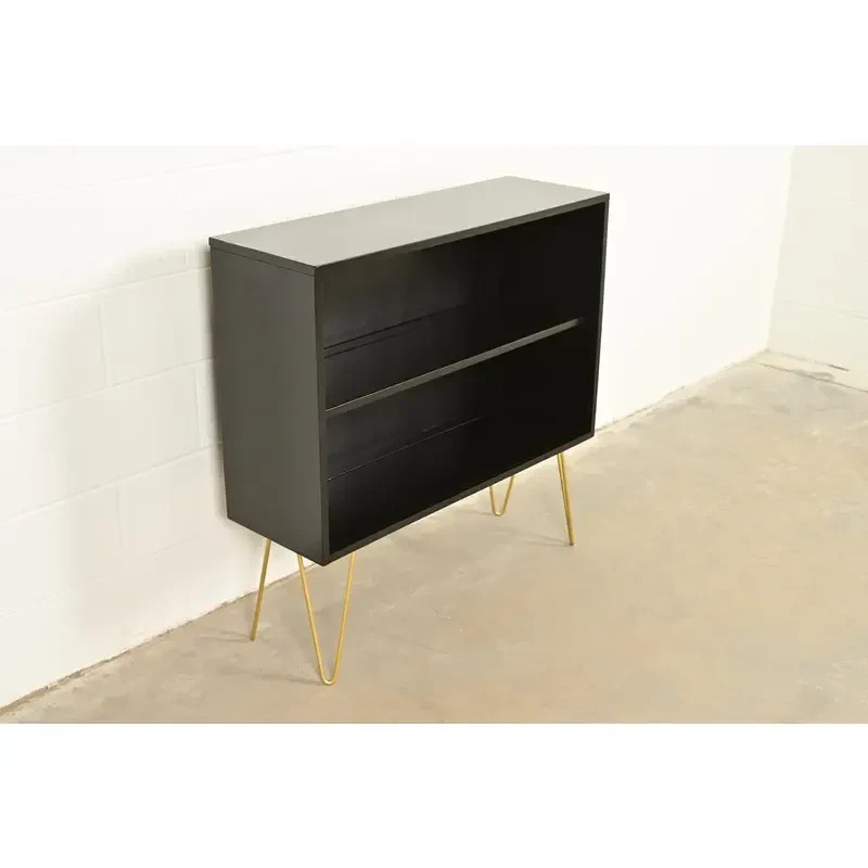 Paul McCobb Planner Group Black Lacquered Bookcase, Newly Refinished