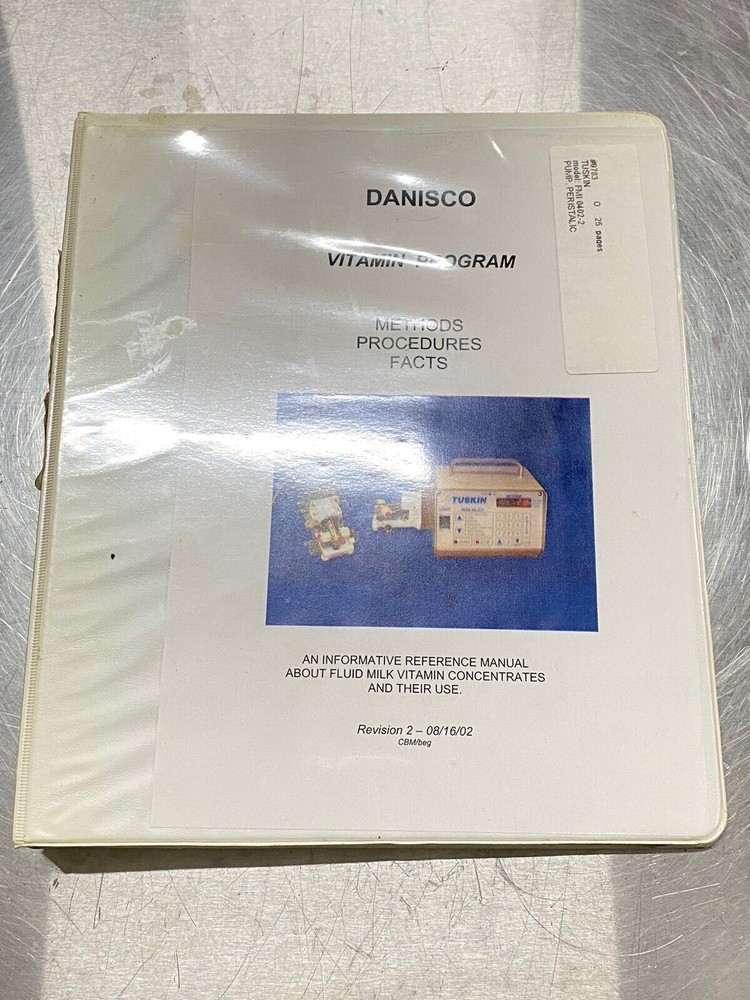 Tuskin Danisco Vitamin Program  - Users Guide /Instruction Manual