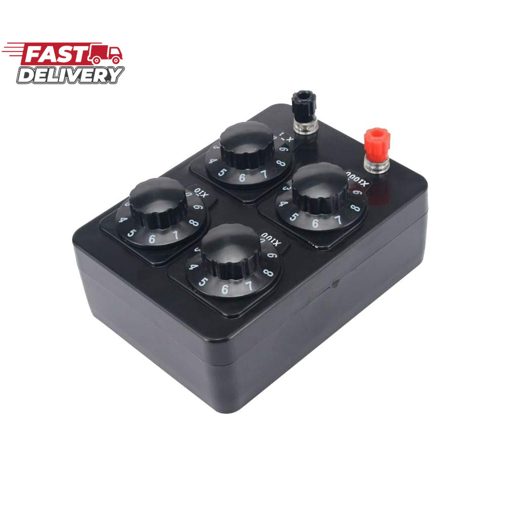 Acxico 1Pcs 0-9999 Ohm Simple Resistance Box Precision Variable Resistor for Phy
