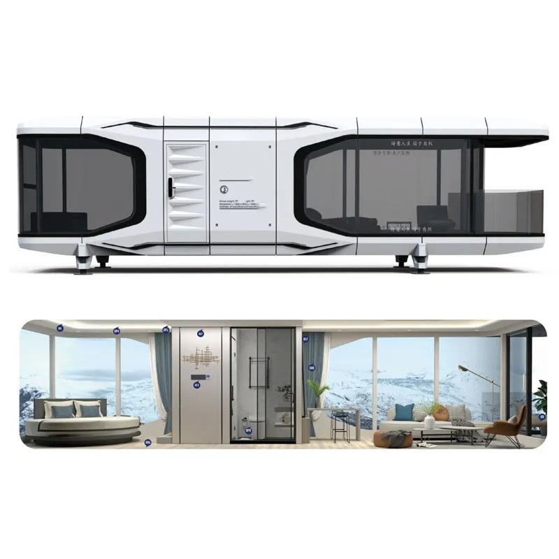 Leak Proof Modular Prefabricated Recreational Villa Space Capsule Tiny Home
