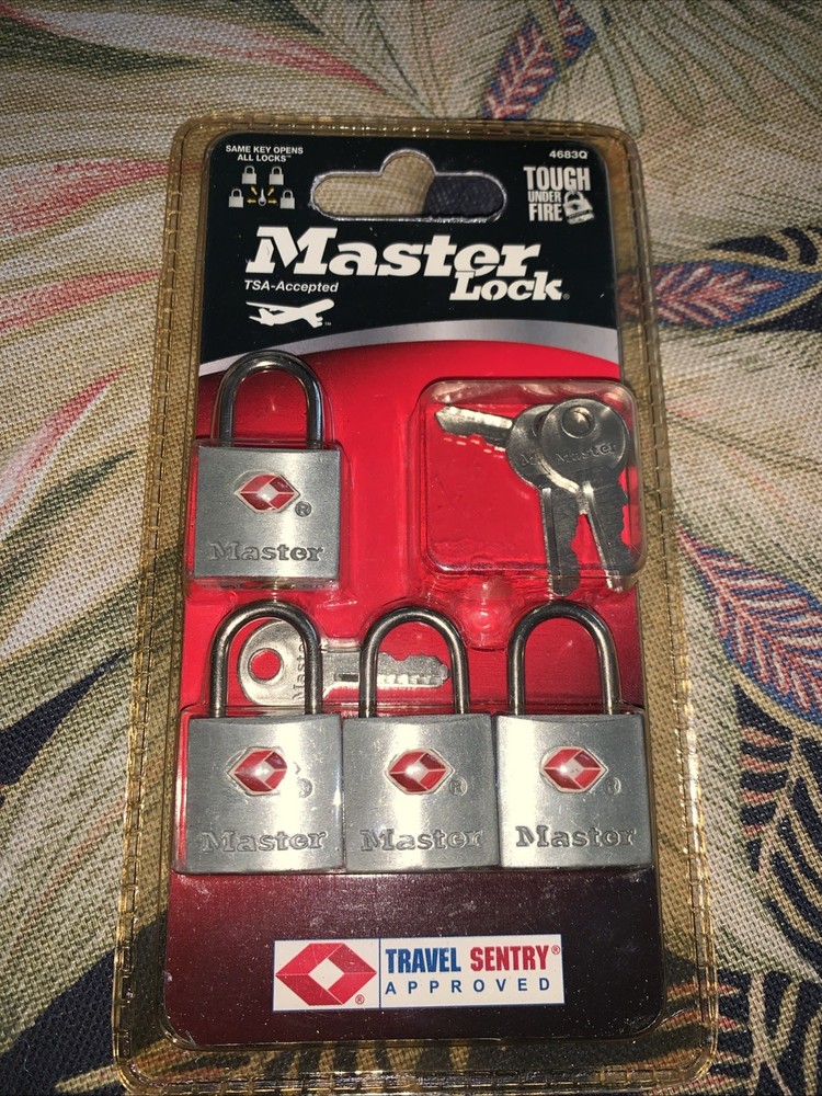 Master Lock 4683Q 4-Piece Keyed Padlock Set – Heavy Duty Security Locks