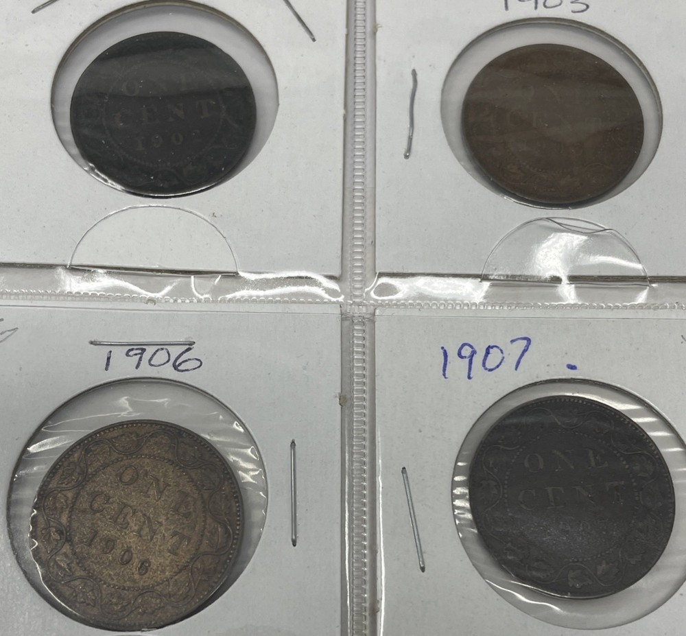 1902-1936 Mostly Complete Canada Penny Date Set, Mixed Grades. H-090